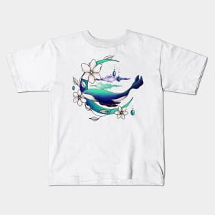 Watercolor Whale Kids T-Shirt